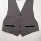 After Six Gray Short Open Back Welt Pocket 4 Button Point Tuxedo Vest Medium 38S