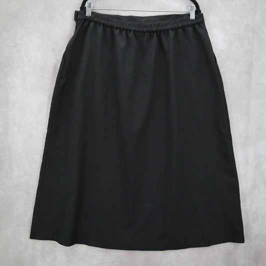 Bedford Fair Black Pull On Secretary Midi Church Pocket Flare Skirt Plus 20P
