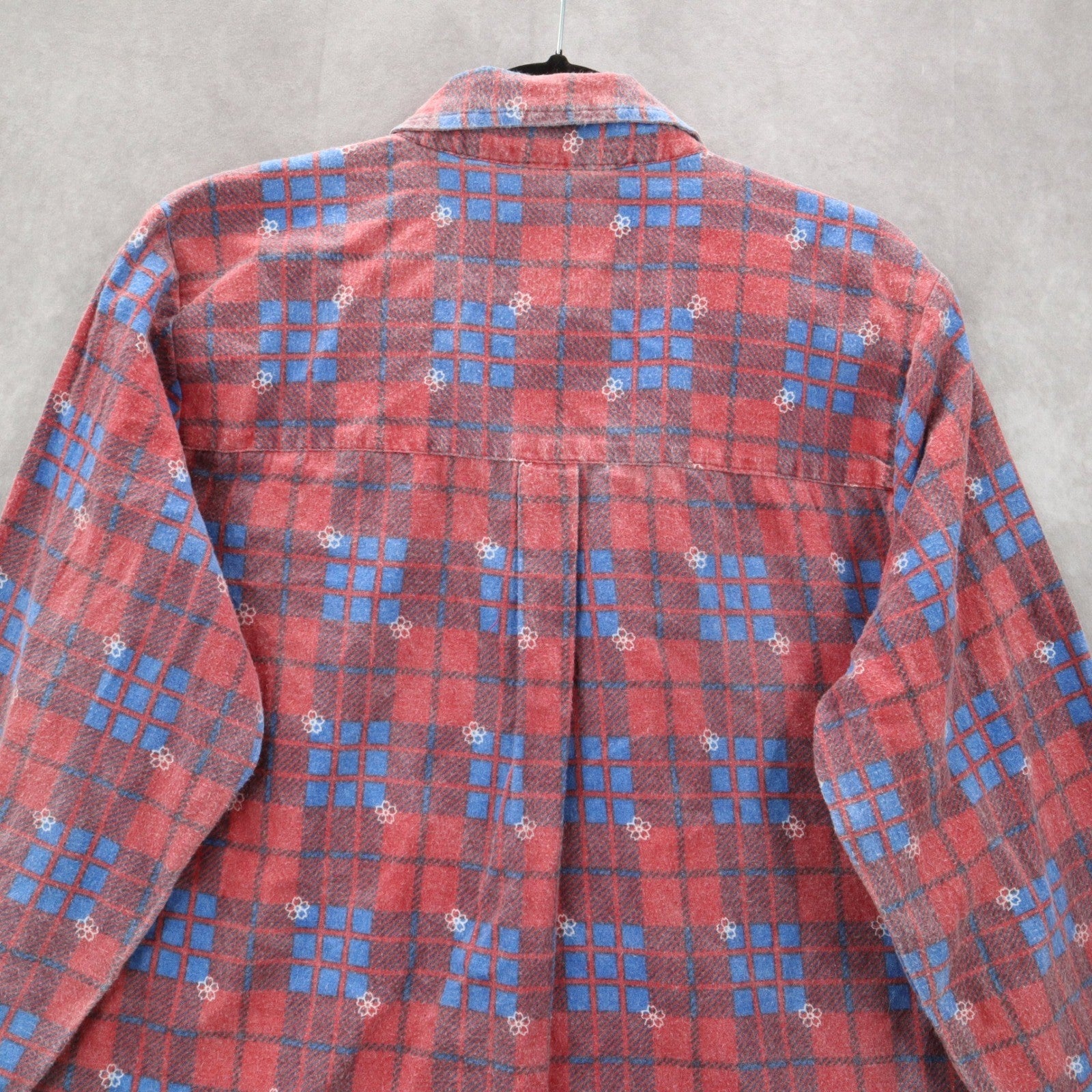American Sweetheart Red Plaid Flannel Button Up Long Sleeve VTG Western Shirt XL