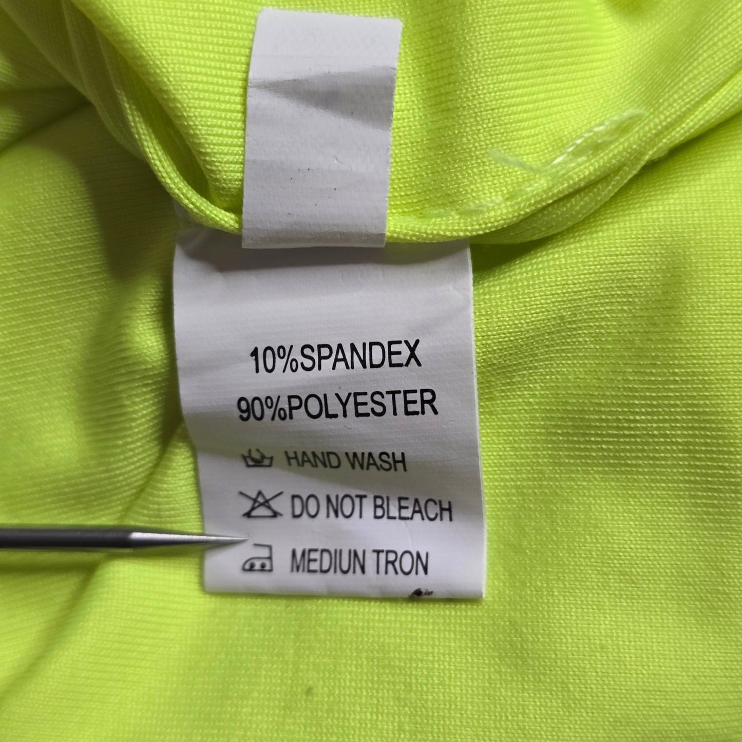 Green Neon Ruched Stretchy Tube Swim Party Pencil Bodycon Drape Top S Small
