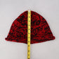 Red Crochet Cable Knit Black Skater Vintage Y2K Cottage Beanie Cap Hat OS