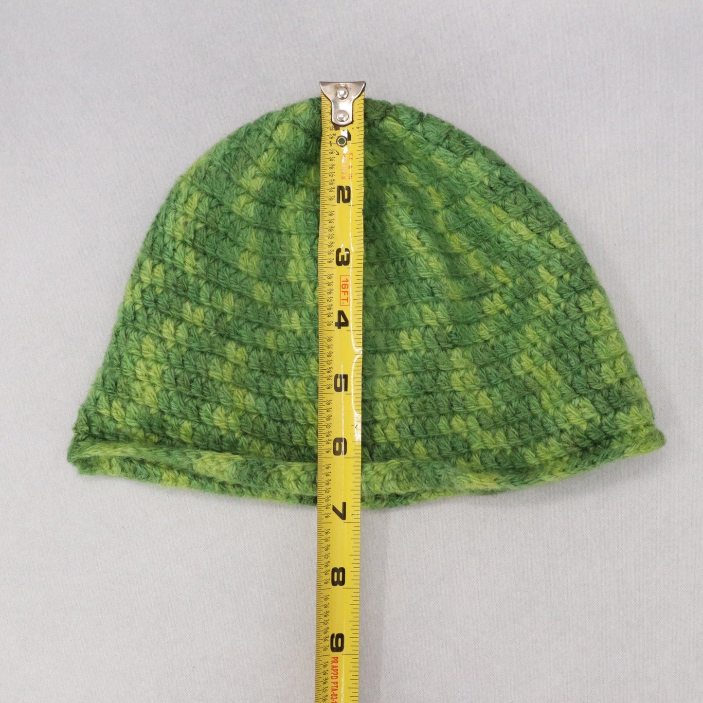 Green Crochet Cable Knit Y2K Vintage Skater Cozy Cottage Beanie Cap Hat OS