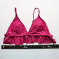 Purple Ruffle Swim Boho Padded Sports Bra Beach Bralette Bikini Top L Large