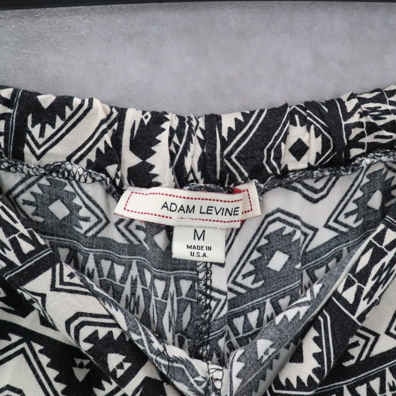 Adam Levine Back Geometric Wide Leg Boho Pull On Elastic Lounge Pants Medium