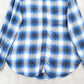 American Eagle Outfitters Blue Flannel Plaid Long Sleeve Button Boyfriend Fit L