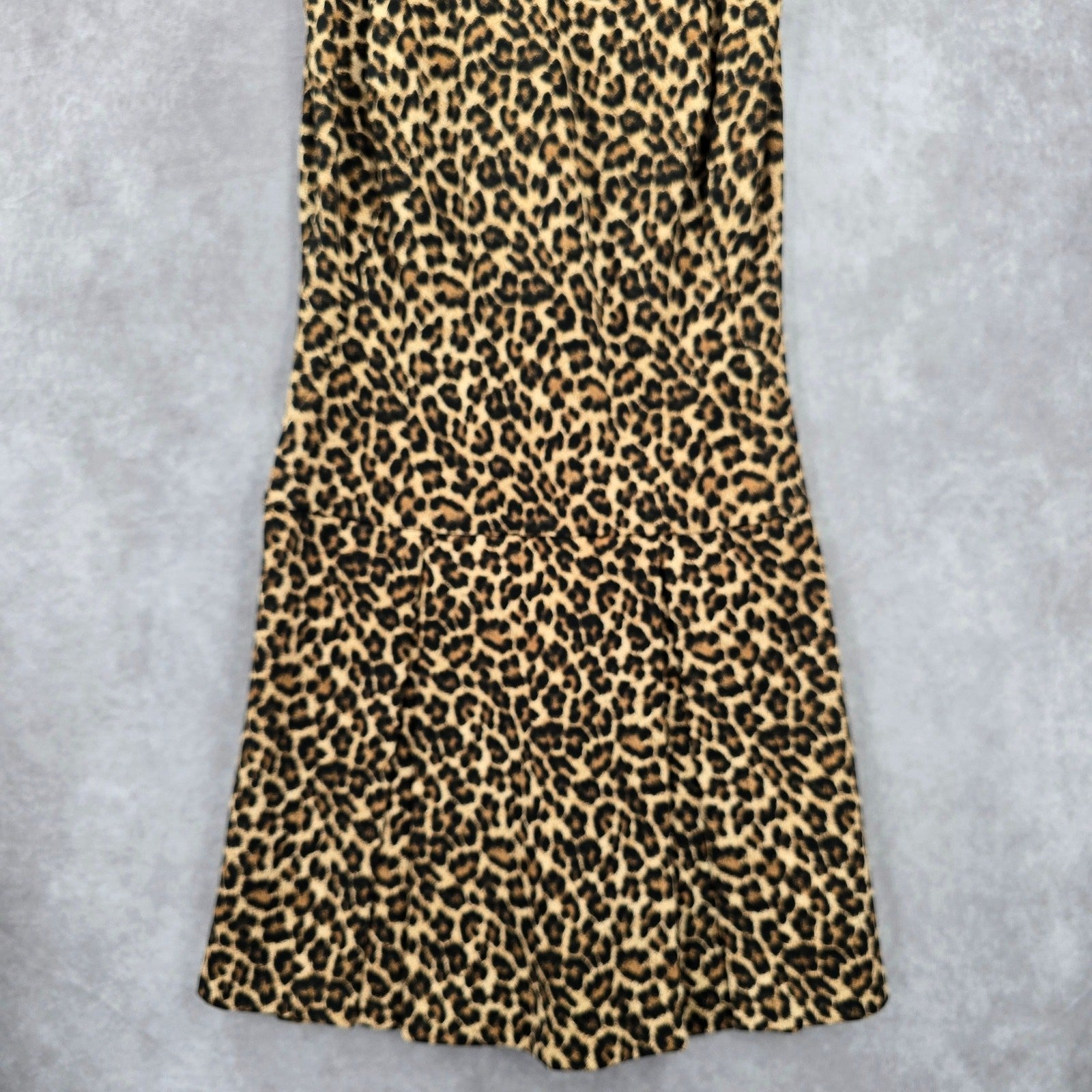 Michael Kors Brown Animal Print Knee Length Sleeveless Flare Pleat Dress 4