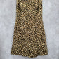 Michael Kors Brown Animal Print Knee Length Sleeveless Flare Pleat Dress 4