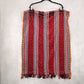 Red Tassel Geometric Rectangle Tribal Boho Shawl Wrap Scarf