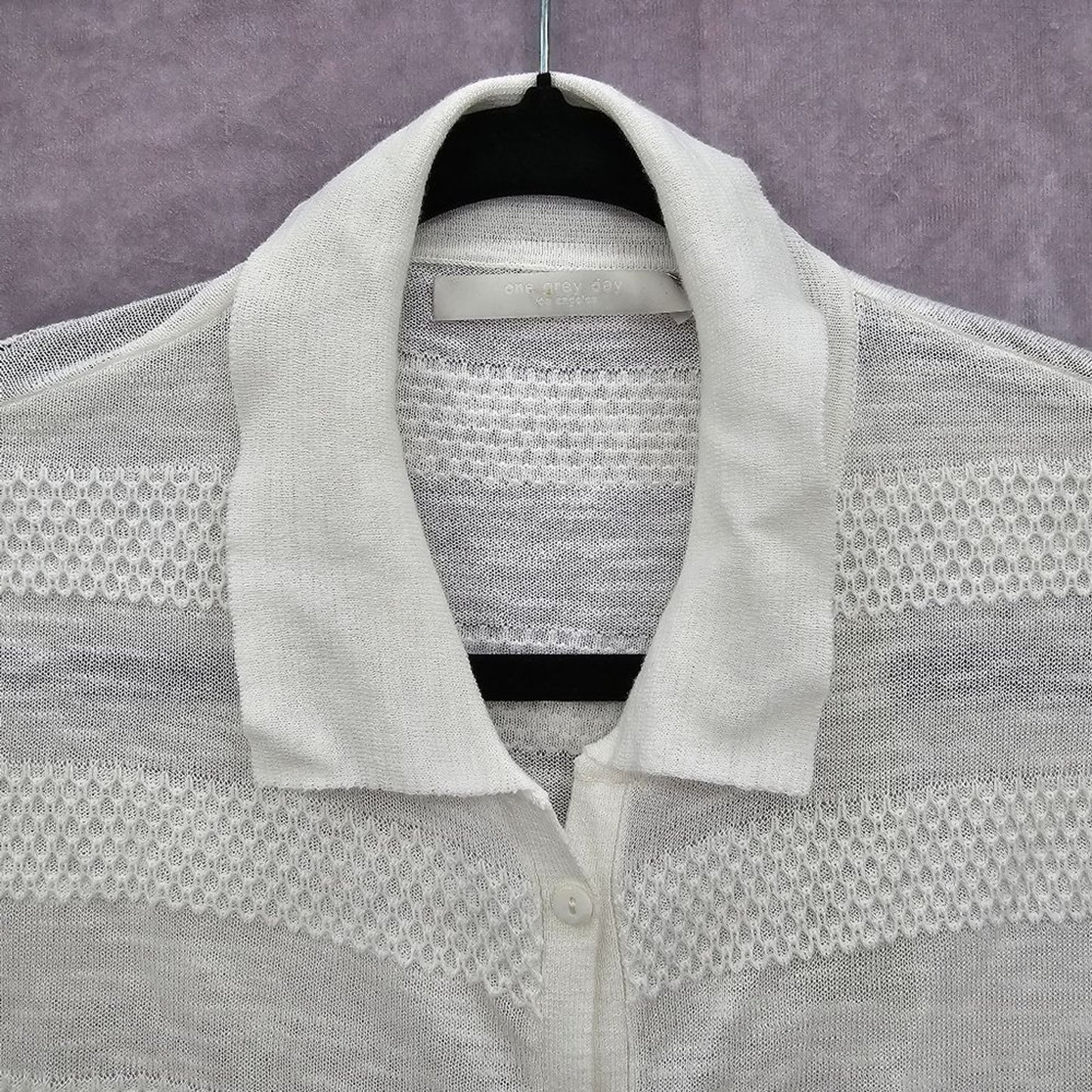 One Grey Day Revolve Long Sleeve Top Blouse Button Up Cardigan Collar Size XS
