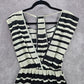 Charlotte Russe Striped Black White Cutout Short Flare Dress Extra Small XS