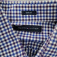 Tommy Hilfiger Blue Plaid Button Down Cotton Dress Slim Fit Shirt Mens Large
