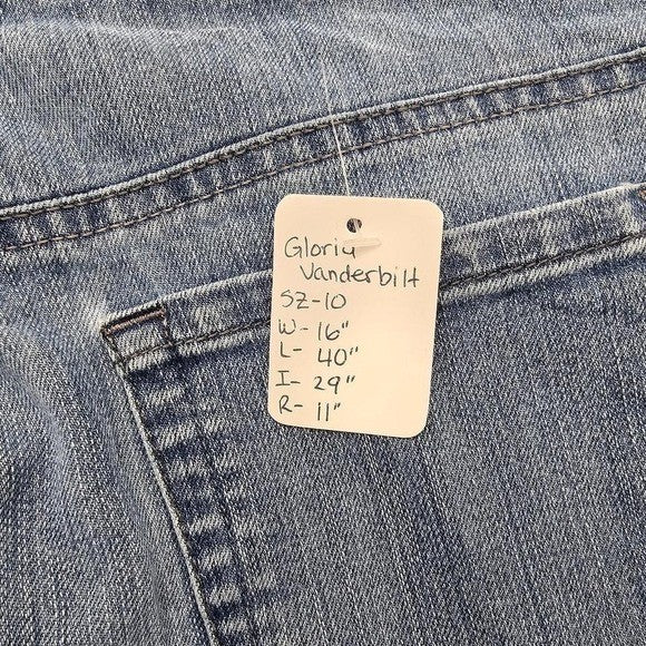 Gloria Vanderbilt Blue Straight Classic Leg Denim Pants Jeans 10