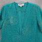 Another Thyme Green Glitter Sparkly Coverup Blouse Party Glam VTG Top Medium 10