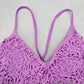 Xhilaration Purple Boho Crisscross Cutout Floral Bikini Bra Swim Top S Small