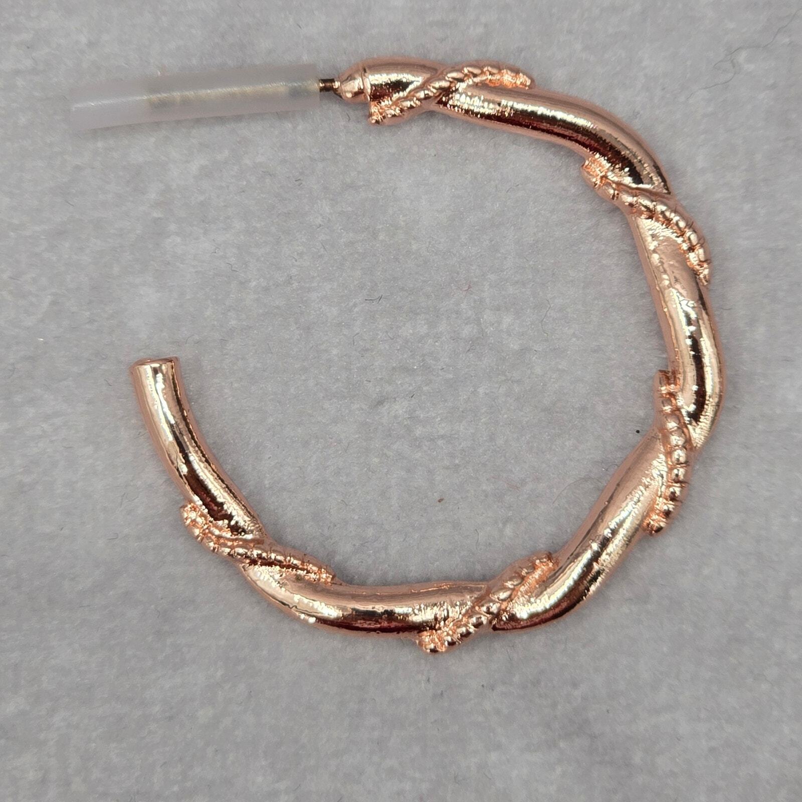 Rose Gold Half Hoop Hook Fashion Jewelry Earrings NWT JB2-43