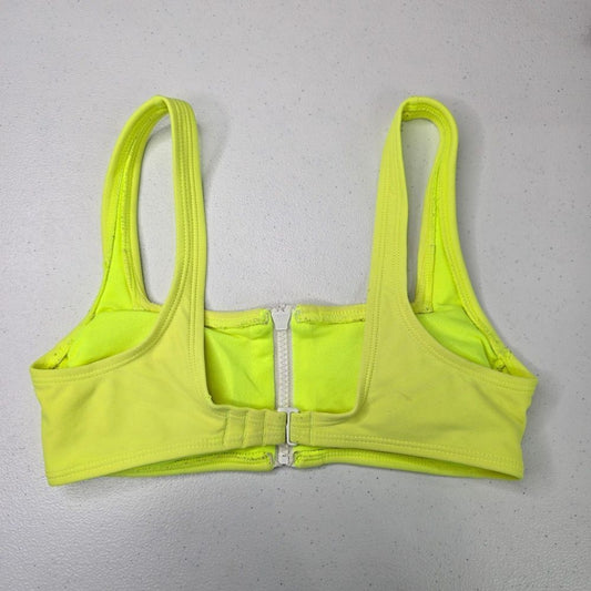 Xhilaration Green Zipper Padded Bikini Top Swimwear Swimsuit Size XS