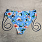 Cupshe Blue Floral Bikini String Tie Bikini Bottom Swimsuit Swimwear Size 2XL