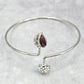 Silver Slim Heart Leaf Circle Cuff Bracelet Boho Retro Fashion Jewelry JB2-73