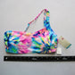 SO Pink Multi One Shoulder Padded Tie Dye Swim Bra Beach  Bikini Top L Large
