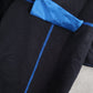 Zentoni Black Peak Lapel Blue Collar Flap Pocket Regency Trench Coat Jacket M