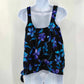 Le Cove Black Blue Flower Tankini Swimsuit Swimwear Halter Top Bathing Size 12