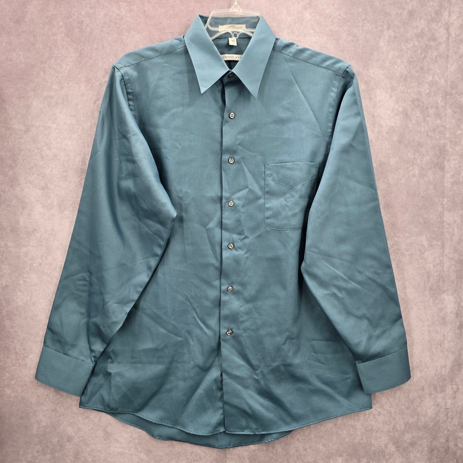 Geoffrey Beene Blue Mens Button Down Long Sleeve Preppy Dress Shirt Large