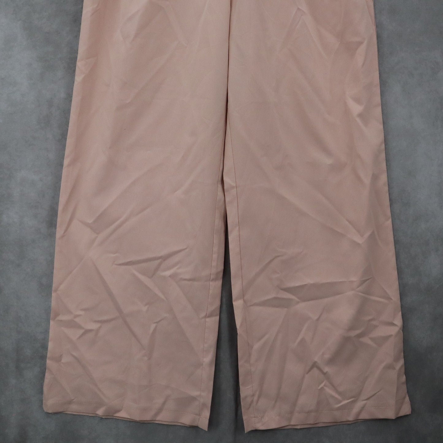 Pink Pleated Wide Leg Boho Preppy Straight Business Casual Trousers Pant L Large