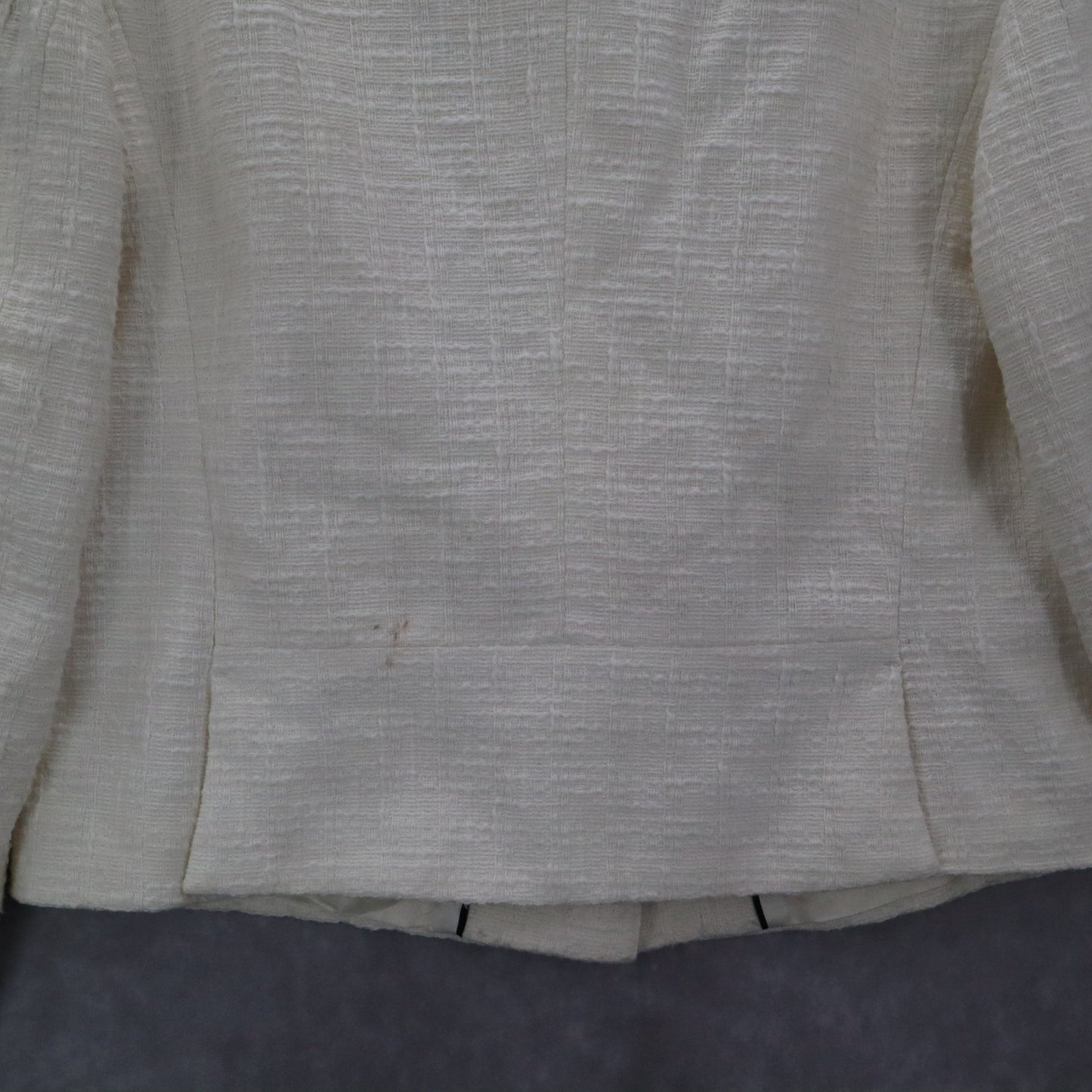 Banana Republic White Ecru Formal Clover Check Cotton Suit Coat Jacket Blazer 10