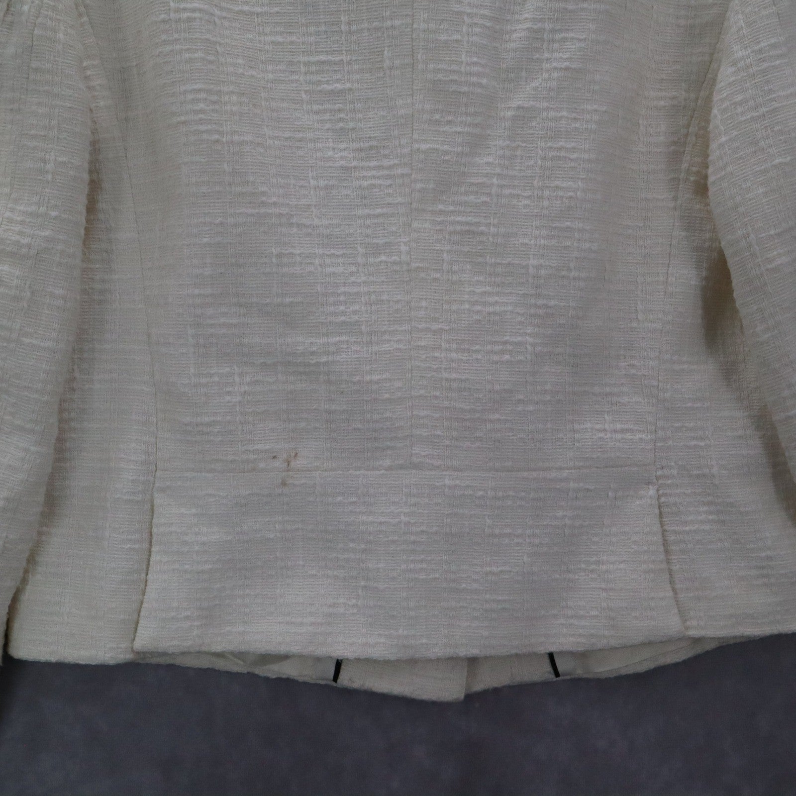 Banana Republic White Ecru Formal Clover Check Cotton Suit Coat Jacket Blazer 10