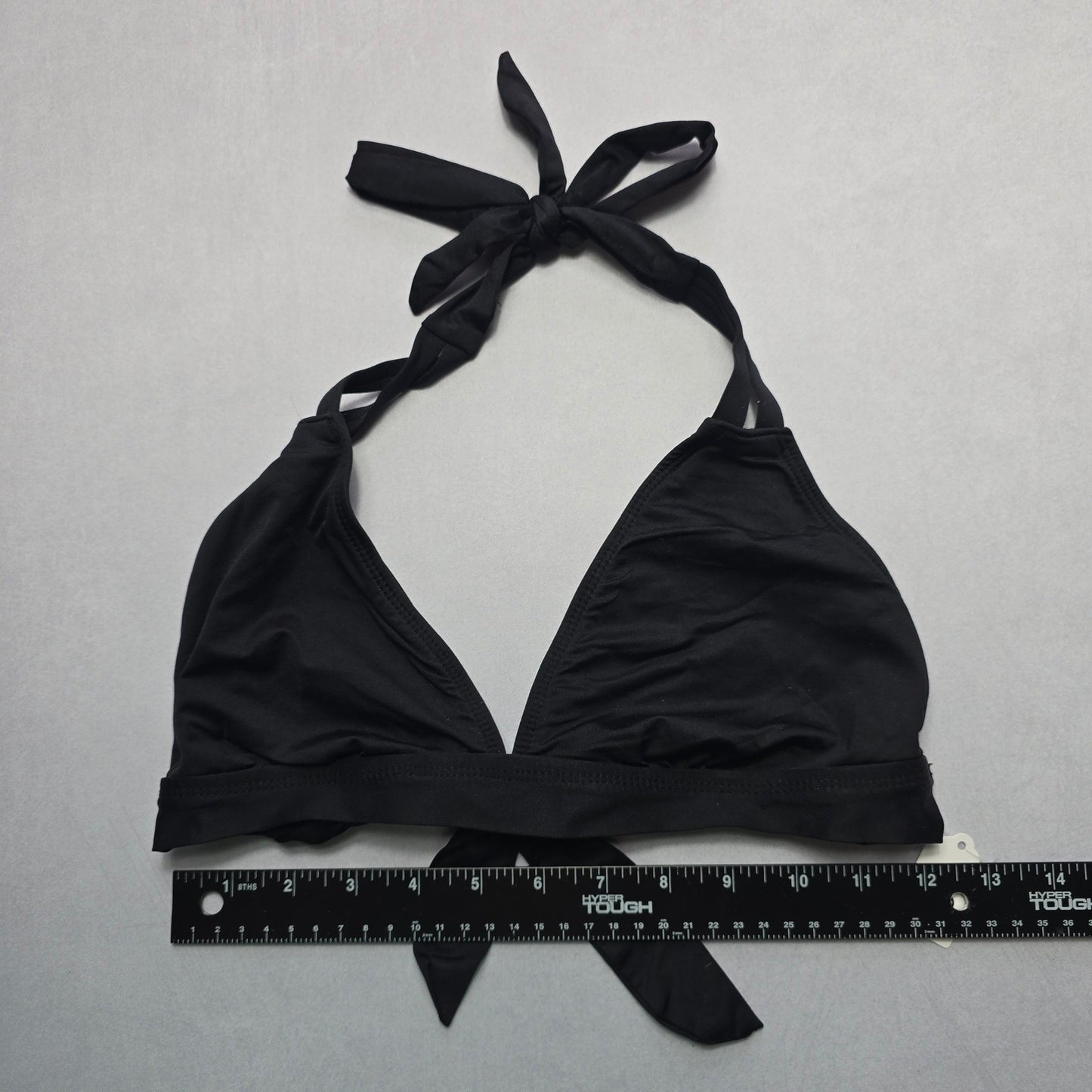 Mossimo Black Halter Tie Swim Sports Bra Beach Bralette Bikini Top L Large