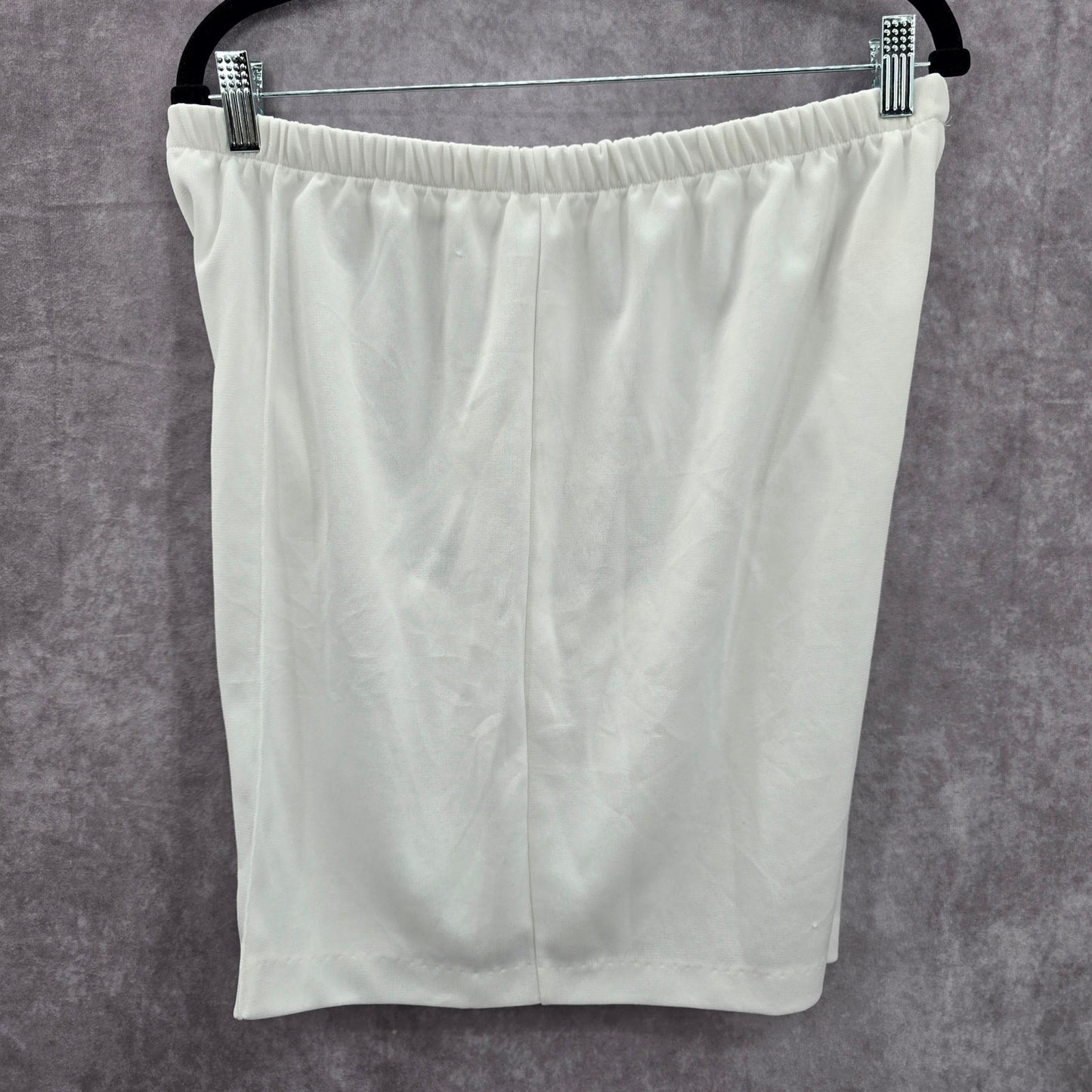 Romans White Stretch Flat Front Active Bottoms Pants Shorts 8