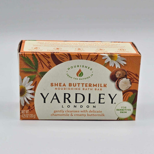 Yardley London Sensitive Skin Moisturizing Bath Bar Shea Buttermilk, 4.25 Oz