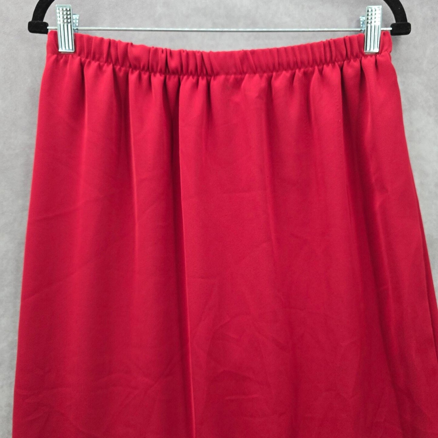 Red Midi Pull On Elastic Split Executive Suit Skirt Plus 14W