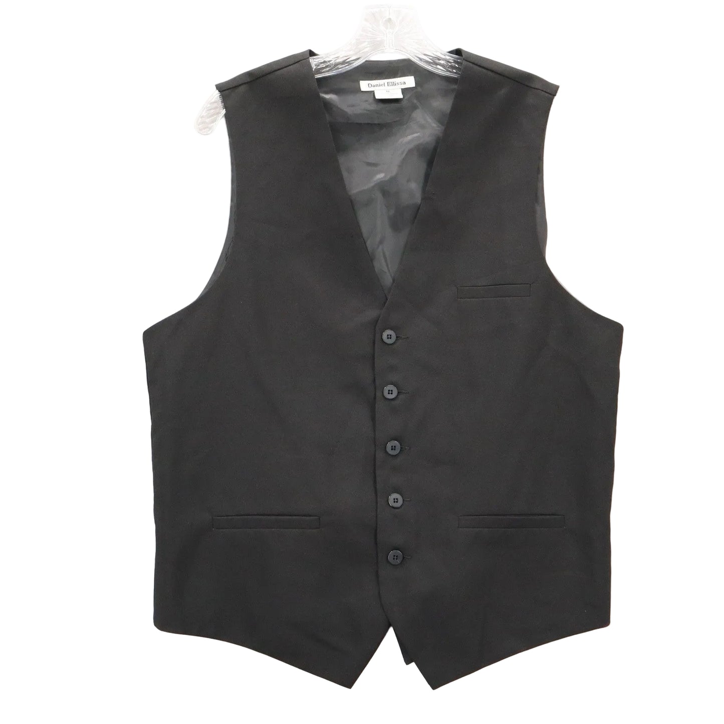 Daniel Elissa Black 5 Button Point Waistcoat Tuxedo Formal Suit Vest Medium 42R