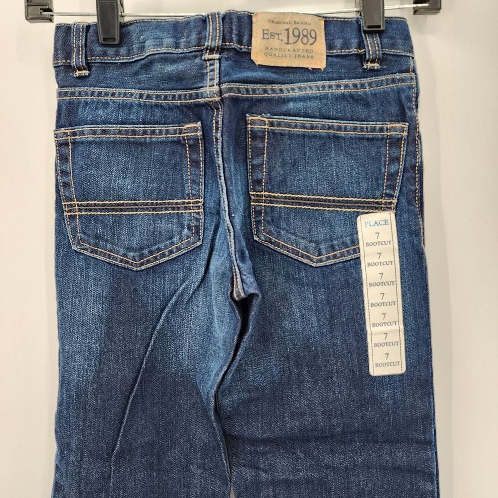 The Children's Place Bootcut Blue Jeans Denim Boys Adjustable Waist Pants Size 7