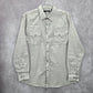 Axist Gray Button Down Western Work Casual Stripe Long Sleeve Dress Shirt XL