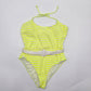 No Boundaries Yellow White Stripes Bathing Suit One Piece Swimsuits Large