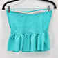 Shein Blue Swimsuit Swimwear Tankini Padded Bra Cold Shoulder Size Medium