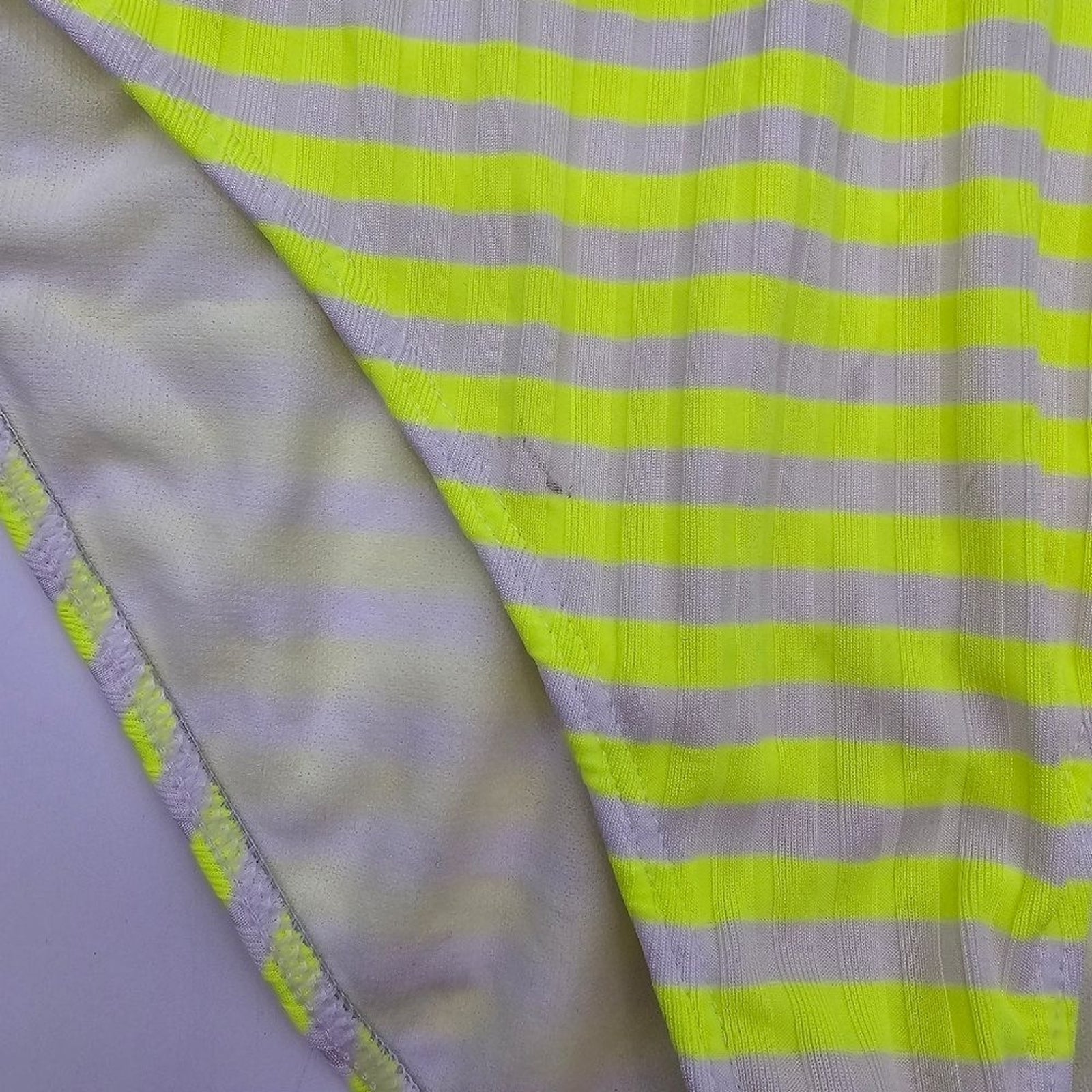 No Boundaries Yellow White Stripes Bathing Suit One Piece Swimsuits Large