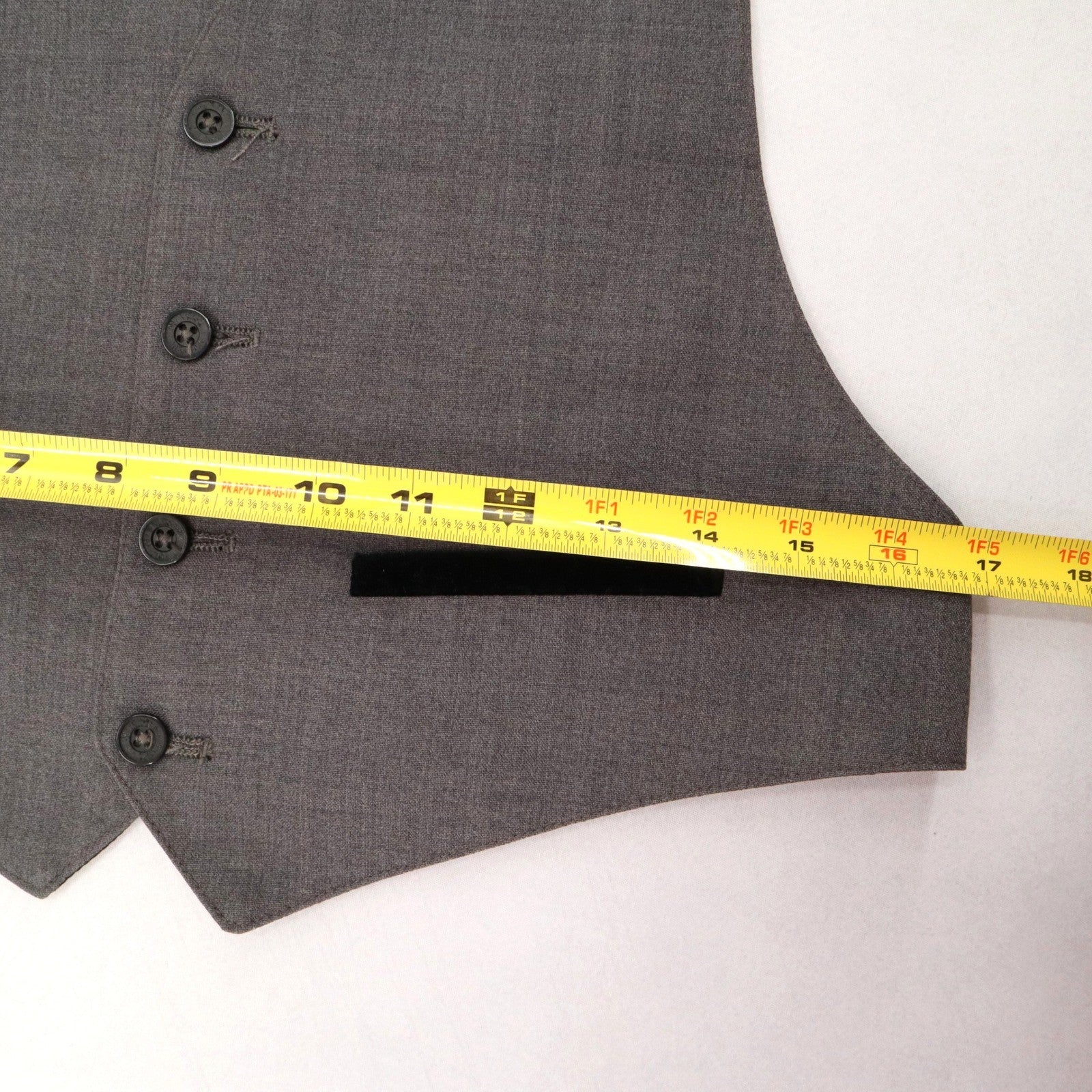After Six Gray Short Open Back Welt Pocket 4 Button Point Tuxedo Vest Medium 38S