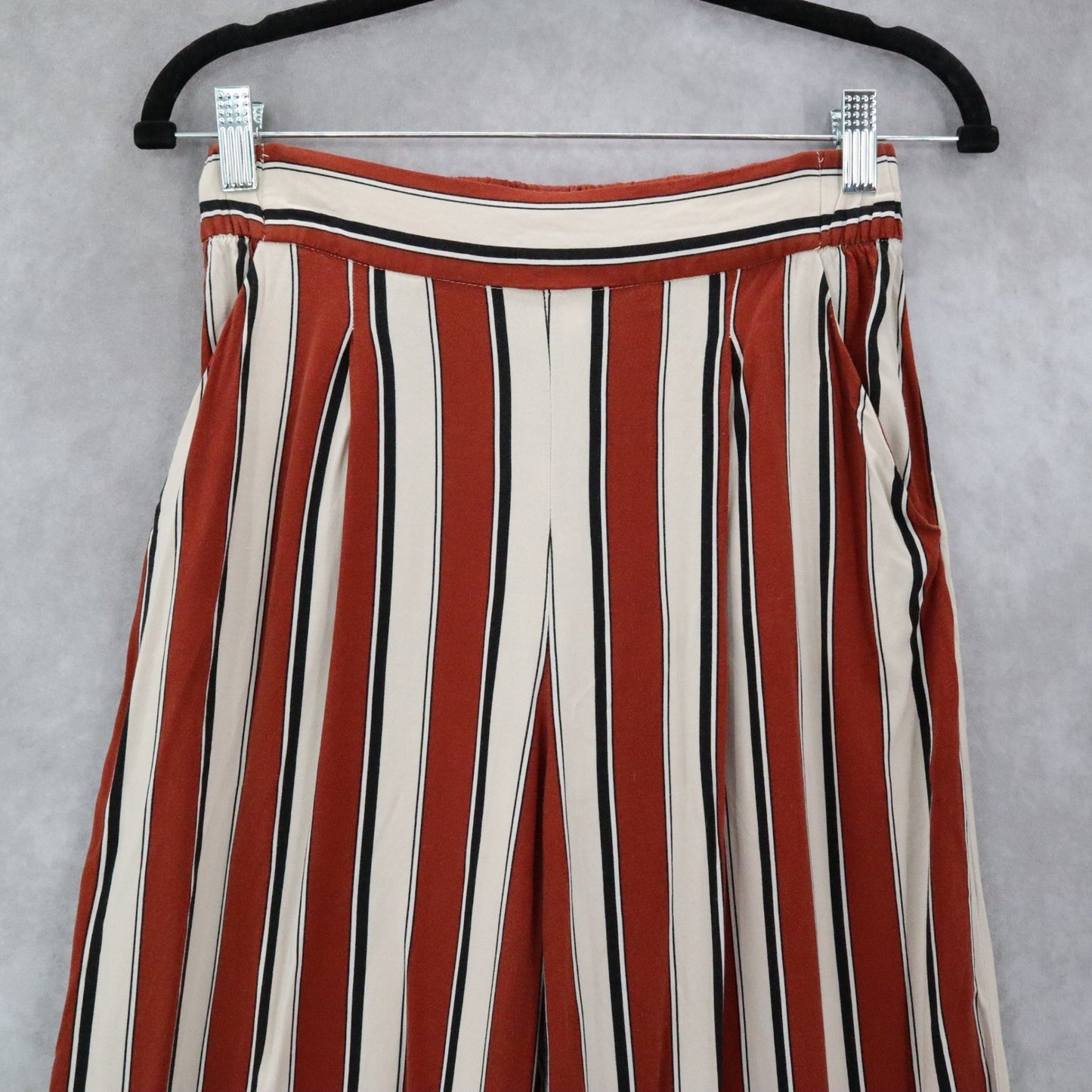 H&M Blown Striped Palazzo Wide Leg Boho Harem Trouser Pull On Pants Small 6