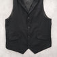 Black Stripe Polka Dot 4 Button Point Peak Lapel Formal Tuxedo Vest Large 44R
