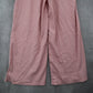 Pink Belted Wide Leg Boho Pull On Straight Leg Elastic Trousers Pant M Medium