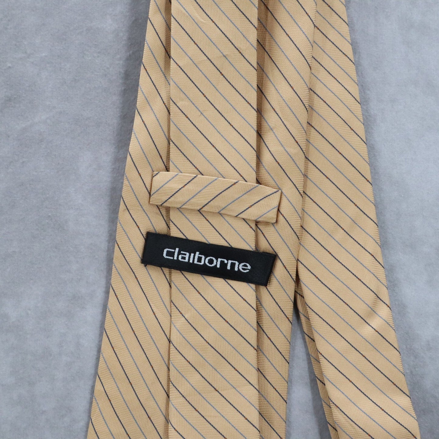 Claiborne Gold Stripes Executive Formal Business Silk Classic Men's Neck Tie