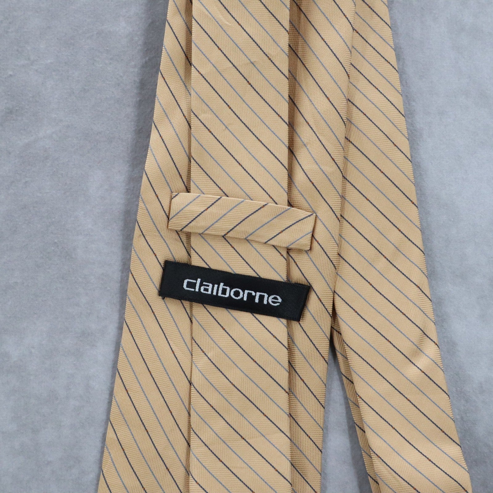 Claiborne Gold Stripes Executive Formal Business Silk Classic Men's Neck Tie