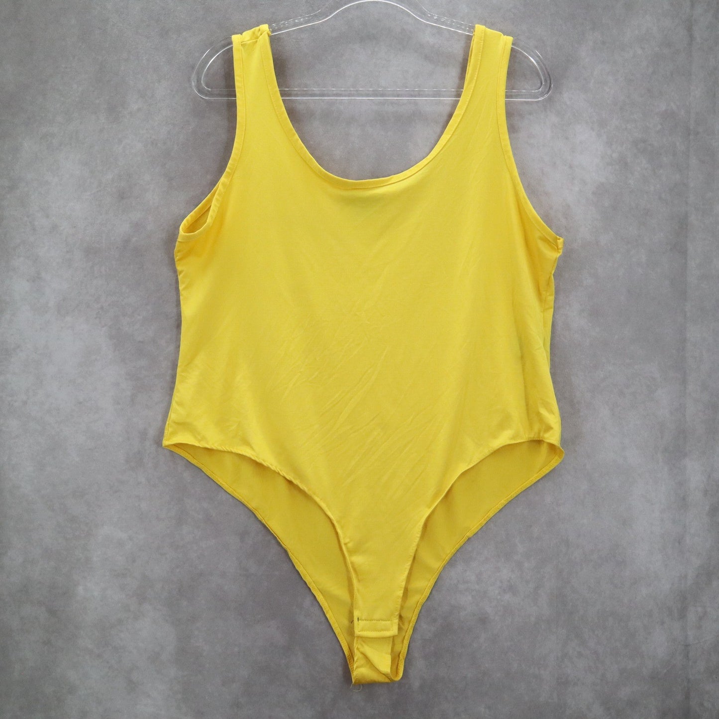Rouge Collection Yellow Stretch Bodysuit Swim One Piece Bathing Suit Plus 3X