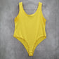 Rouge Collection Yellow Stretch Bodysuit Swim One Piece Bathing Suit Plus 3X