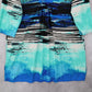Serengeti Catalog Blue Stripe Knee Length Boho Midi Relaxed Work Dress Plus 2X