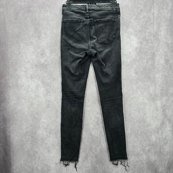 William Rast Black Skinny Sculpted Stretch High Rise Denim Pants Jeans 28