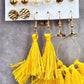 Gold Yellow Tassel Drop Dangle Stud Set Hook Fashion Jewelry Earrings JB2-55